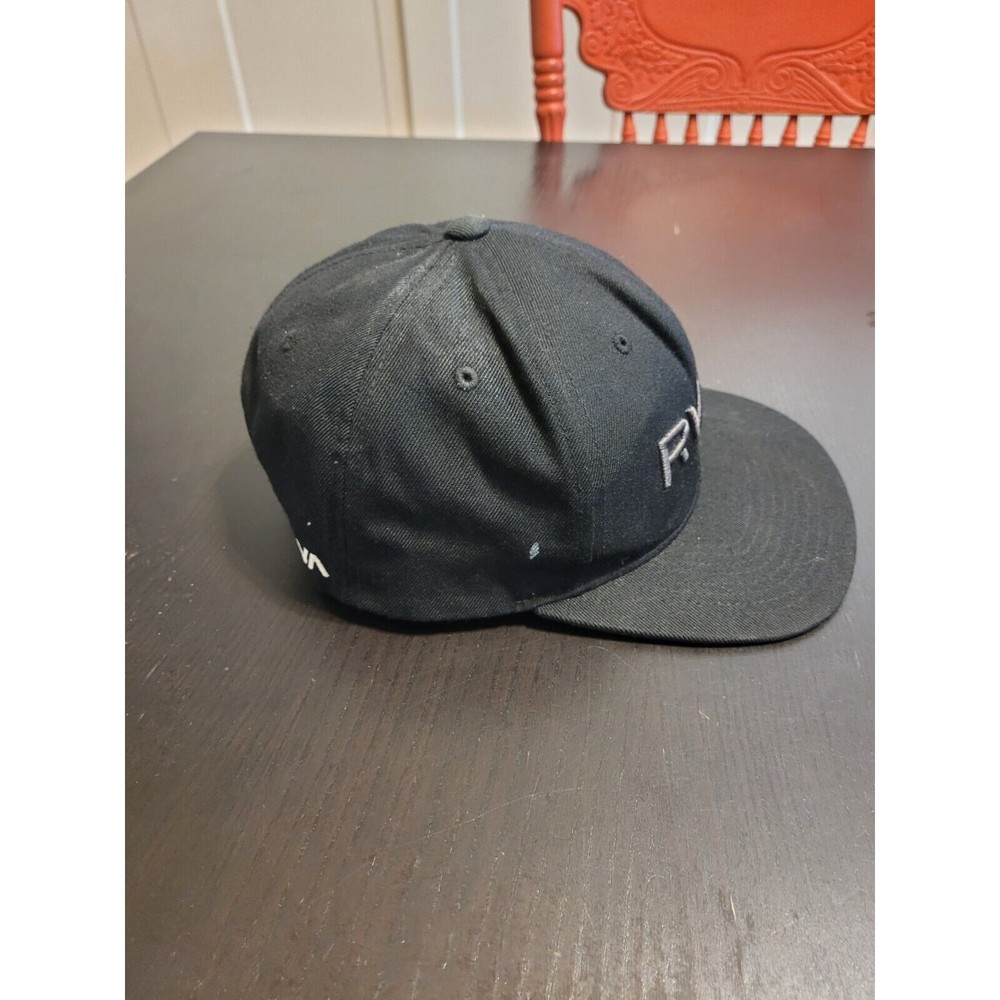 RVCA Hat Cap Snapback II Mid Fit One Size Black Adjustable Twill - Picture 2 of 7